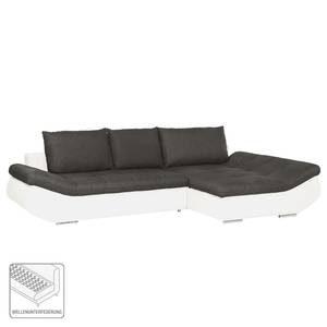 Ecksofa Delmont Kunstleder / Webstoff - Longchair davorstehend rechts