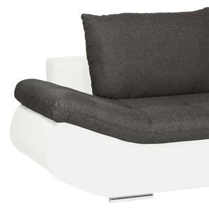 Ecksofa Delmont Kunstleder / Webstoff - Longchair davorstehend rechts