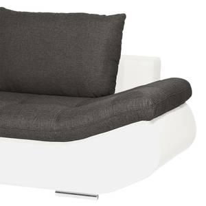 Canapé d'angle Delmont Imitation cuir / Tissu - Convertible - Méridienne courte à gauche (vue de face)