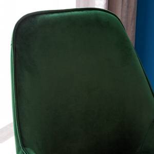 Chaises capitonnées Evy (lot de 2) Velours / Métal - Doré - Velours Sua: Vert foncé