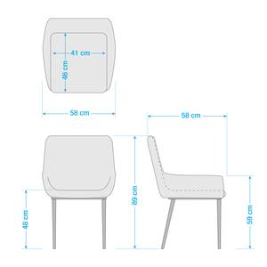 Gestoffeerde stoelen Evy (set van 2) fluweel/metaal - goudkleurig - Velours Sua: Donkergroen