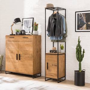 Garderobe Woodson II massief acaciahout/ijzer - Acaciahouten Lichtbruin