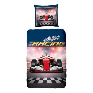 Beddengoed Racing katoen - donkerblauw/rood