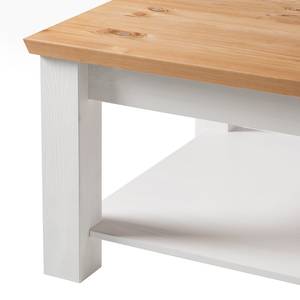 Salontafel Ummanz Massief grenenhout - honingkleurig grenenhout/wit grenenhout - Pijnboomhout wit - 75 x 75 cm