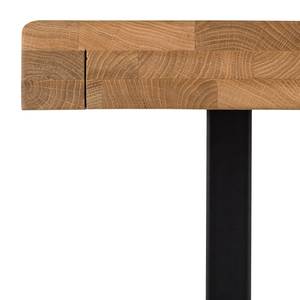 Eettafel LOXTON massief eikenhout/metaal - eikenhout/zwart - Breedte: 160 cm