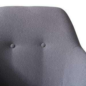Chaise à accoudoirs Bolands Tissu / Chêne massif - Gris clair / Chêne