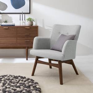 Fauteuil Joreen II Geweven stof - Lichtgrijs