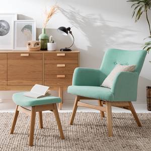 Fauteuil Joreen III Geweven stof - Mintkleurig