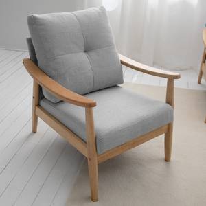 Fauteuil Benson II geweven stof - Lichtgrijs