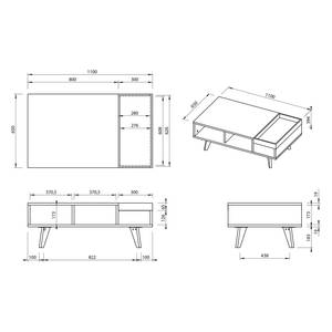 Salontafel Cowan Wit/eikenhout