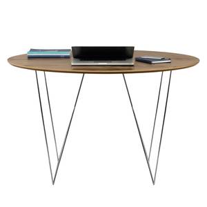 Table Mecosta Métal - Noyer / Chrome - Diamètre : 120 cm