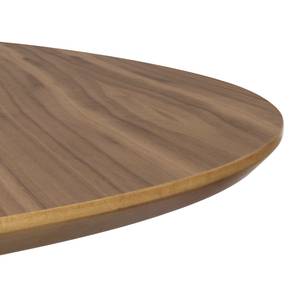 Eettafel Mecosta metaal - Notenboomhout/Chroomkleurig - Diameter: 120 cm