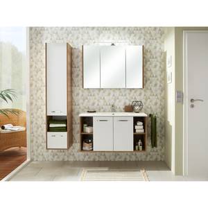 Armoire colonne murale Quickset 362 Blanc brillant / Imitation chêne de Riviera