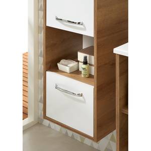 Armoire colonne murale Quickset 362 Blanc brillant / Imitation chêne de Riviera