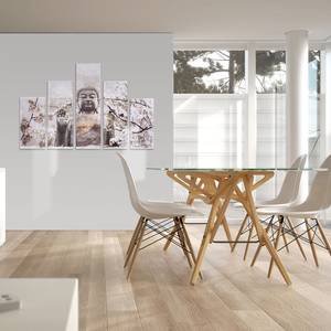 Impression d’art Delhi ((lot de 5) Beige - En partie en bois massif - 150 x 100 x 3 cm