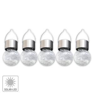 LED-solarhanglamp Carpi (5-delige set) Glas/metaal - zilverkleurig