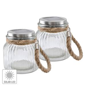 Lanternes solaires Bari (lot de 2) Verre - Transparent