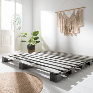 Lit palette Smood Pin massif - teinté gris - 160 x 200 cm - Gris - 160 x 200cm