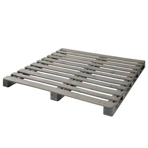 Palettenbett Smood Kiefer massiv - grau gebeizt - 200 x 200 cm - Grau - 200 x 200cm