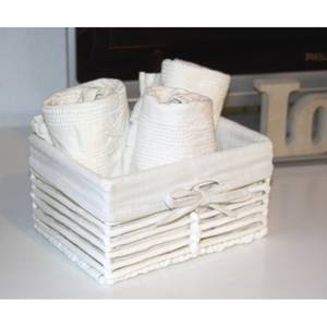 Regalkorbset Weeze (7-teilig) Papier / Webstoff - Weiß
