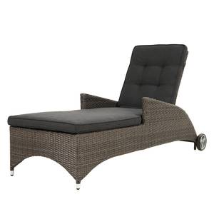 Gartenliege Rocking Comfort Polyrattan / Webstoff - Grau