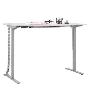 Bureau eDJUST II Blanc / Gris platine - Gris clair / Gris platine