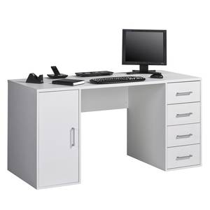 Schreibtisch Leakey Weiß / Silber - Weiß