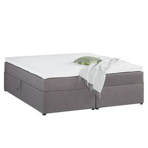 Gestoffeerd bed Asmara 160 x 200 cm - zonder hoofdeinde - Grijs - 160 x 200cm - Zonder hoofdeinde