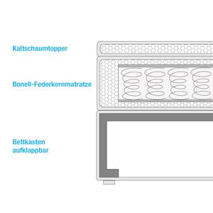 Gestoffeerd bed Asmara 160 x 200 cm - zonder hoofdeinde - Grijs - 160 x 200cm - Zonder hoofdeinde