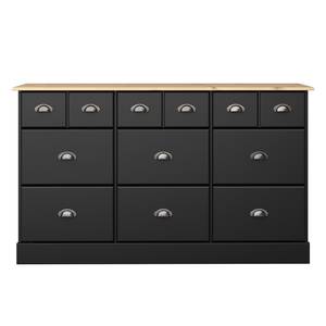 Commode Nola II Noir - Noir - Largeur : 134 cm