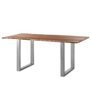 Eettafel Kapra Massief acaciahout - acaciahout/zilverkleurig - 180 x 90 cm - Zilver