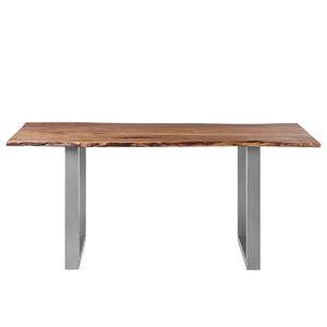 Eettafel Kapra Massief acaciahout - acaciahout/zilverkleurig - 180 x 90 cm - Zilver