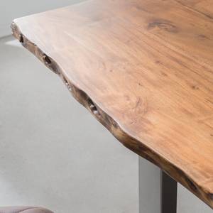 Table Kapra Acacia massif - Acacia / Argenté - 180 x 90 cm - Argenté