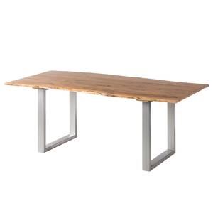 Table Kapra Acacia massif / Métal - 200 x 100 cm - Argenté