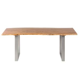 Table Kapra Acacia massif / Métal - 200 x 100 cm - Argenté