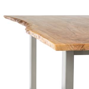 Table Kapra Acacia massif / Métal - 200 x 100 cm - Argenté