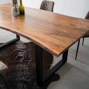 Table Kapra Acacia massif / Métal - 200 x 100 cm - Noir