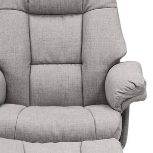 Relaxfauteuil Carreto met hocker Vlakweefsel - lichtgrijs/zilverkleurig