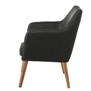 Fauteuil Nicholas geweven stof - Antraciet