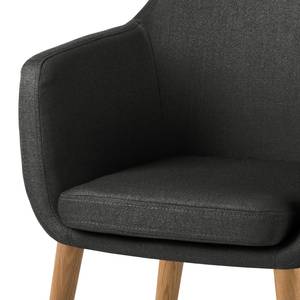 Fauteuil Nicholas geweven stof - Antraciet