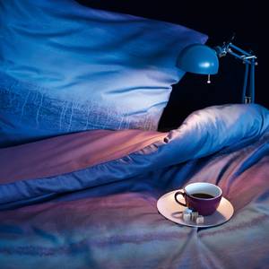 Parure de lit en satin Mako Matteo Coton - Aubergine - 155 x 220 cm + oreiller 80 x 80 cm