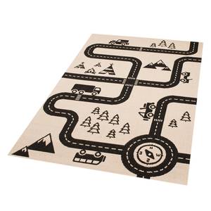 Kindervloerkleed Road Map Charly kunstvezels - beige/zwart