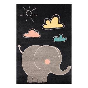 Kindervloerkleed Elephant Jumbo kunstvezels - zwart/lichtgrijs