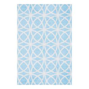 Fußmatte Ornament Kunstfaser - Pastellblau / Weiß