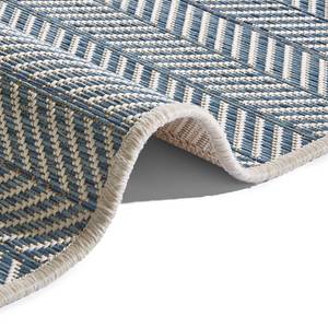 Tapis intérieur / extérieur Caribbean Fibres synthétiques - Crème / Bleu pétrole - 160 x 230 cm