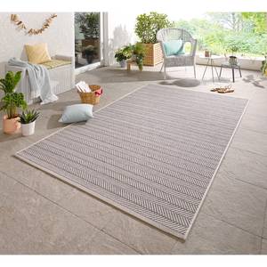 Tapis intérieur / extérieur Caribbean Fibres synthétiques - Crème / Gris - 70 x 140 cm