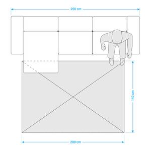 In-/Outdoorteppich Caribbean Kunstfaser - Creme / Grau - 140 x 200 cm