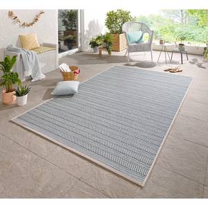 Tapis intérieur / extérieur Caribbean Fibres synthétiques - Crème / Bleu pétrole - 70 x 140 cm