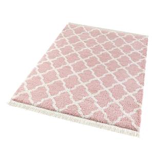 Hoogpolig vloerkleed Pearl kunstvezels - honingkleurig/wit - Babyroze - 160 x 230 cm