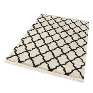 Tapis épais Pearl Fibres synthétiques - Miel / Blanc - Crème / Noir - 160 x 230 cm